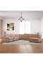 Icon Sectiol Corner Fabric Sofa with Wireless Charger - Brown, 6-Seater, Plywood, 2-Year Warranty - 7