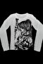 White Vintage Anime Misa Amane Saint Gothic Y2K Short Sleeve Crop - 2