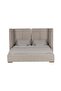 Braxton 160x200 Queen Bed with Hydraulic Storage & Foldable Headboard - Brown/Brass Upholstery - 2