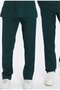 Happiness Basic - Stretch Fabric Doctor Nurse Scrubs Single Bottom Surgical Uniform (Unisex), Dark Green