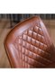 Gideon Dining Chair Set of 2 - Sturdy Metal Frame, Faux Leather Upholstery, Natural Oak/Brown - 5
