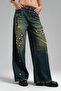 Tw3 Jean Yıldız Arma Detailed Camouflage Belted Women's Palazzo Jeans - 2