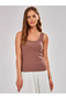 26815 Women's Soft Cotton Ribbed Knit Corded Fabric Stretchy Comfortable Thick Strap Knitted Undershirt Blouse Outer Wear
