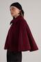 Women's Burgundy Lined Cashmere Poncho 30048 - 6