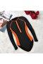 Long Sleeve One-Piece Swimsuit Front Zipper Bathing Suit Slim Fit Beachwear M0039 - Orange - 4