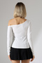 Katha Women's Asymmetrical Neckline Long Sleeve Stretch Fabric Stretchy Fabric Blouse & Top - Ecru - 4