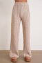 6970 Women's Braided Scarf Bottom-Top Knitwear Set Beige - 7