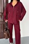 Women's Asymmetrical Cut Hooded Pocket Detailed Comfortable Modal Set - 3
