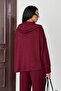 Women's Asymmetrical Cut Hooded Pocket Detailed Comfortable Modal Set - 6