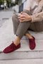 Claro Women's Burgundy Genuine Suede Loafer Shoes - 4