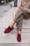 Claro Women's Burgundy Genuine Suede Loafer Shoes