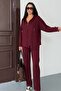 Women's Asymmetrical Cut Hooded Pocket Detailed Comfortable Modal Set