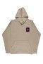 Lenithra Psychedelic Sırt Printed Unisex Oversized Beige Hoodie - 6