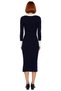 Women's Knitwear Midi Dress Long Sleeve Polo Neck Bodycon Cut Color Block Smart Office Elegance Quality - 4