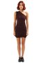 Women's Bodycon Asymmetrical Neckline Ruched Detail Stylish Mini Knitted Dress Good Quality for Special Night Events - 3