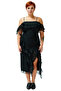 Women's Polka Dot Patterned a Line Cut Square Neck Thin Strap Ruffled Maxi Length Dress Summer Style - 3