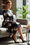 Women's Asymmetrical Cut Knitted Tulle Plaid Pattern Midi Length Long Sleeve Dress Offers Everyday Elegance - 2