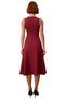 Women's Burgundy Skater Cut Midi Dress with Accessory Detail Stylish and Comfortable Woven Design High Quality - 4