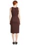 Women's Plus Size Brown A-Line Sleeveless Midi Woven Dress with Side Tie and Slit Detail - 4