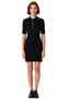Women's Black Button Detailed Polo Neck a Line Knitwear Mini Dress Spring Autumn Daily Chic Style - 3