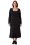 Women's Square Neck a Line Cut Long Sleeve Knitted Maxi Dress Stylish and Comfortable Casual Style High Quality - 3