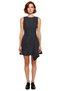 Women's A-Line Herringbone Weave Asymmetrical Mini Dress Stylish Crew Neck Sleeveless Winter Model - 3