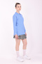 Unisex Adult Polo Neck School T-Shirt Basic Long Sleeve School T-Shirt 100% Cotton S-2Xl Blue - 8