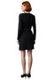 Women's A-Line Boat Neck Long Sleeve Belt Detail Woven Mini Dress Spring Autumn Office Chic - 4