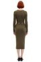 Women's Khaki Knitwear a Line Maxi Dress Corded Fabric Textured Snap Detail Modern Stylish Design Quality - 4