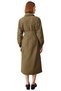 Women's A-Line Cut Midi Length Belted Shirt Collar Long Sleeve Woven Dress Ideal for Winter Outfits - 4
