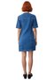 Women's a Line Denim Mini Dress Eyelet Lace-Up Detail Short Sleeve 100% Cotton Casual Chic Quality - 4