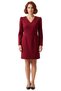 Women Burgundy Bodycon V Neck Balloon Sleeve Long Sleeve Woven Mini Dress Plus Size Chic Casual Quality - 3