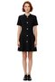 Women's Polo Neck a Line Short Sleeve Corded Fabric Skater Dress Modern Knitwear Textured Ideal for Casual Wear - 3