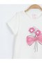 Girl's Suit with Pink Flower Accessories, Bow and Tulle Skirt - 2