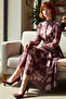 Women's Hijab Chiffon Woven Floral Patterned Mock Neck Lined Balloon Sleeve Maxi Dress for All Seasons - 2