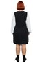 Women's a Line Midi Length Tweed Woven Shirt Collar Color Block Long Sleeve Stylish and Comfortable Dress - 4