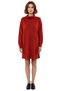 Women's Turtleneck Shift Pattern Acrylic Knitwear Sweater Dress Long Sleeve Winter Casual Stylish Design - 3