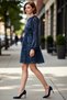 Women's Blue Floral Print Ruffled Chiffon Lined Mini Dress with Stylish Skater Silhouette Quality