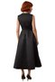 Women's Belted V-Neck Skater Silhouette Satin Woven Maxi Dress Stylish Design for Evening Events - 4
