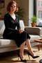 Women's Bodycon Polo Neck Maxi Length Long Sleeve Corded Fabric Knitted Winter Dress Ideal for Everyday Outfits - 2