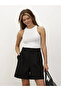 Cotton Corded Fabric Ribbed Knit Very Flexible Comfortable Halter Neck Wide Piped Knitted Tank Top Crop - Outer Wear
