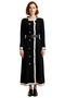 Women's Ecru Belted Jacket Collar Plain Long Sleeve Knitwear Maxi Dress Acrylic Winter Collection Elegance - 3