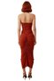 Women's Bodycon Halter Midi Dress Stylish Straight Cut Sleeveless Shirred Knitted Design Elegant - 4