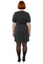 Women's Short Sleeve Shift Fit Midi Length Tweed Woven Dress Good Quality for Office and Business Environment Elegance - 4