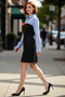 Women's Bodycon Color Block Mini Dress Shirt Collar Long Sleeve Specially Designed for Business and Casual Chic