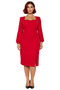 Women's Shift Dress Square Neck Balloon Sleeve Long Sleeve Midi Length Plain Woven Slit Detail Dress - 3