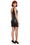 Black Faux Leather Square Neck Bodycon Short Dress for Women Chic Perfect for Evening Events - 4