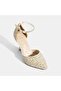 Women's White Adjustable Buckle Stone Bridal Shoes - 7