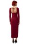 Women's Bodycon Pool Neckline Tie Detail Long Sleeve Smart Stylish Knitted Maxi Evening Dress High Quality - 4