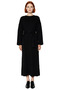 Custom Knitwear Ribbed Belted Maxi Dress for Women Plain Pattern Long Drop Sleeve Winter Chic - 3